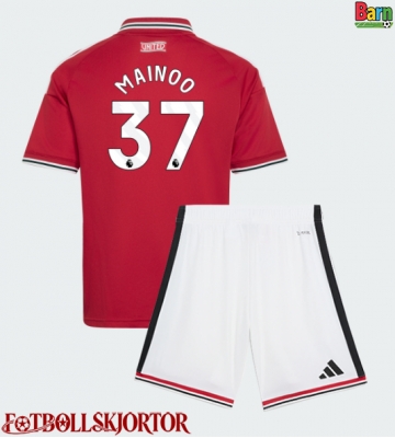 Manchester United Kobbie Mainoo #37 Hemmakläder Barn 2026-27 Kortärmad (+ Korta byxor)